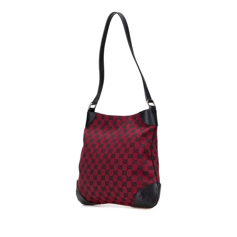 Gucci GG Canvas Shoulder Bag Red Good condition - Back View