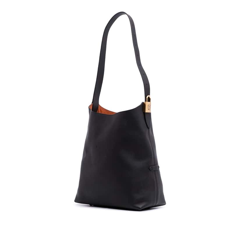 Louis Vuitton Grained Calfskin Low Key Hobo MM Black Leather Good condition - Back View