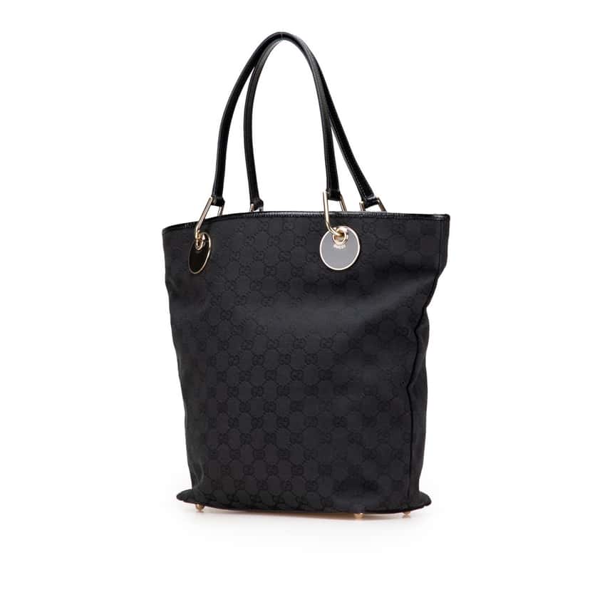 Gucci GG Canvas Eclipse Tote Black Good condition - Back View