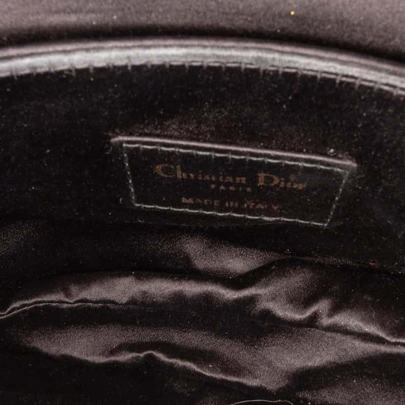 Dior Mini Satin Crystal Embellished Saddle Bag Black Good condition - Model View