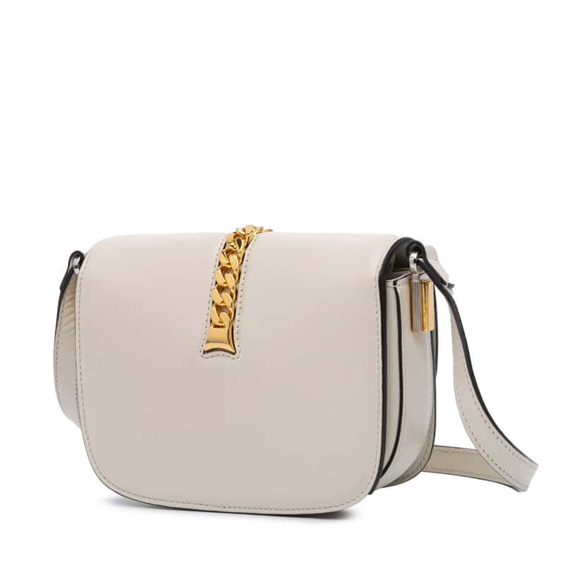 Gucci Mini Leather Sylvie 1969 Crossbody White Leather Good condition - Back View
