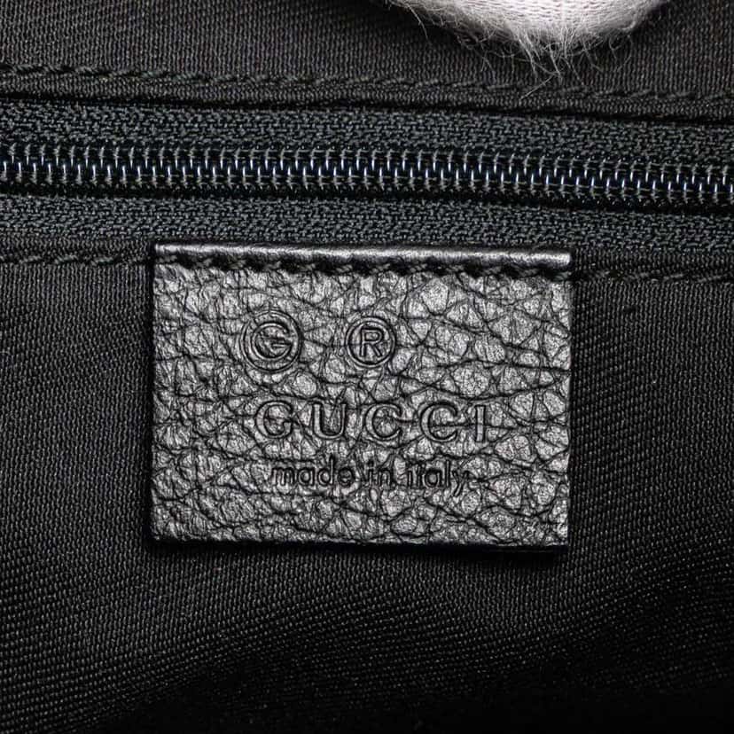 Gucci Pebbled Leather Abbey D Ring Shoulder Bag Black Leather Good condition - Box View