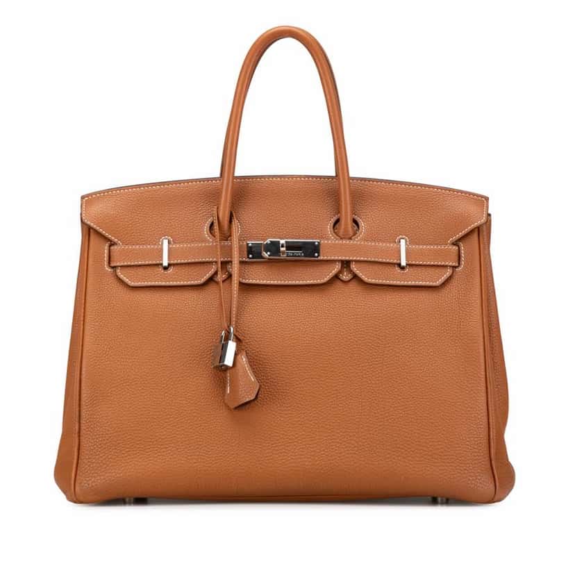 Hermès Togo Birkin Retourne 35 Brown Leather Good condition - Front View
