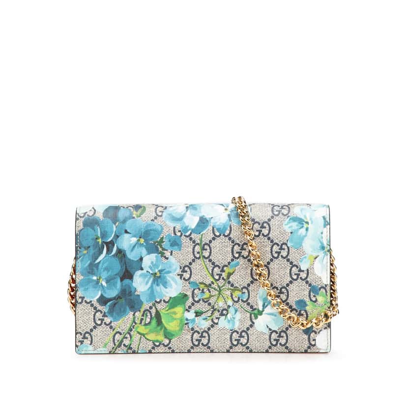 Gucci GG Supreme Blooms Wallet on Chain Brown Good condition - Front View