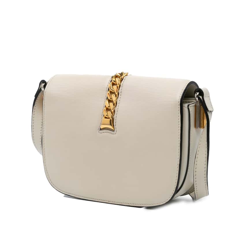 Gucci Mini Leather Sylvie 1969 Crossbody White Leather Good condition - Back View