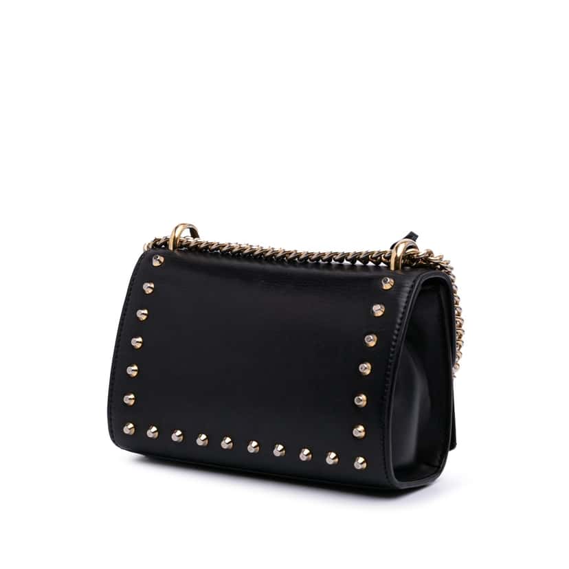 Gucci Small Pearl Studded Leather Padlock Crossbody Black Leather Good condition - Back View