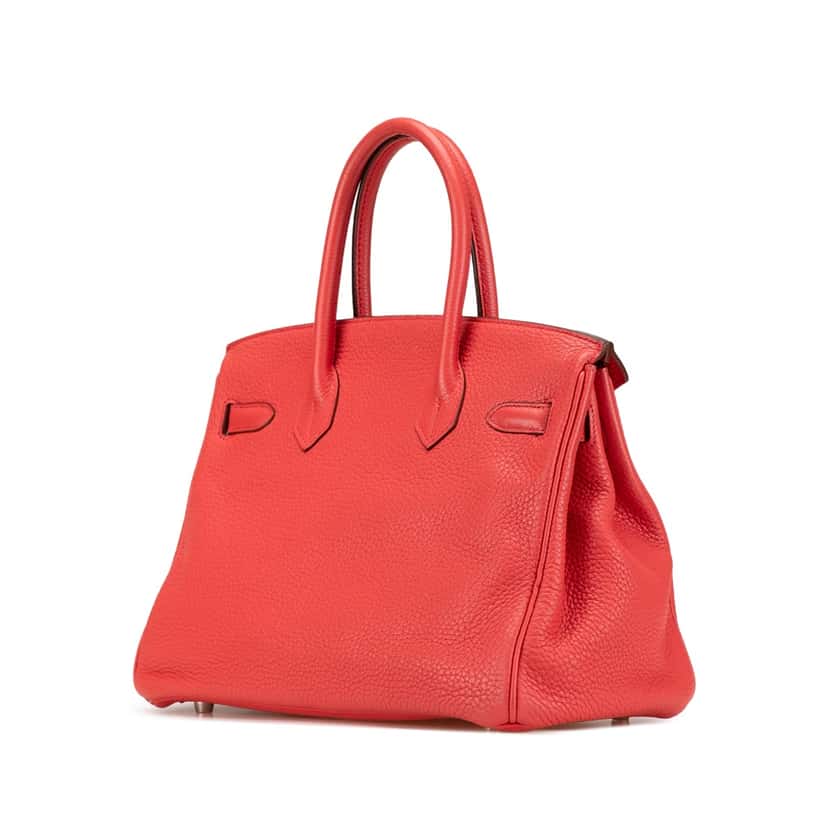 Hermès Clemence Birkin Retourne 30 Pink Leather Good condition - Back View
