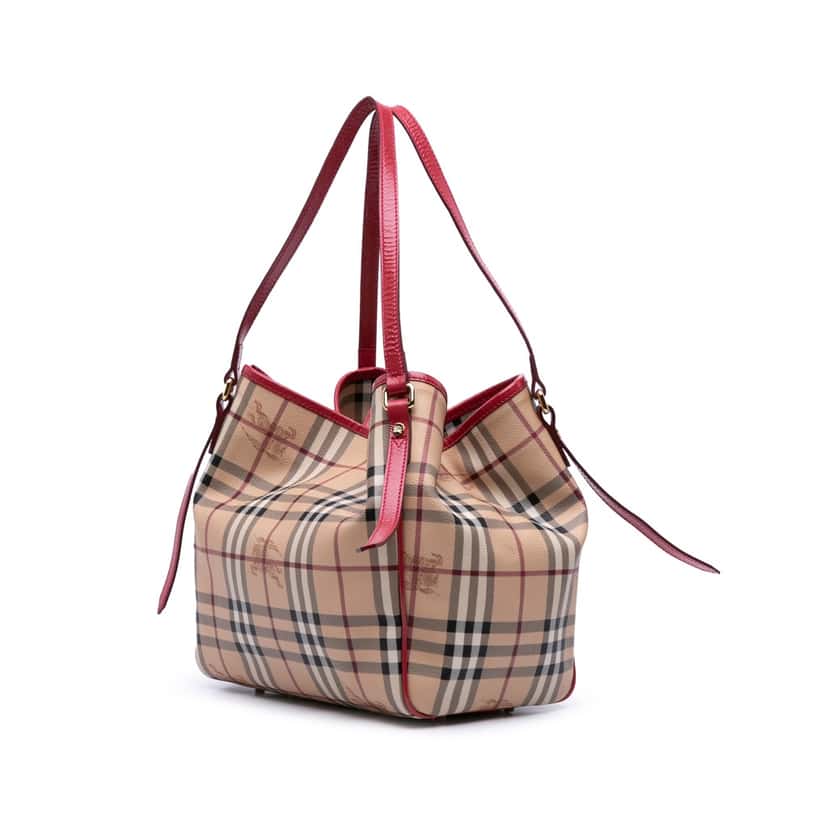 Burberry Haymarket Check Coated Canvas Canterbury Tote Brown Good condition - Back View
