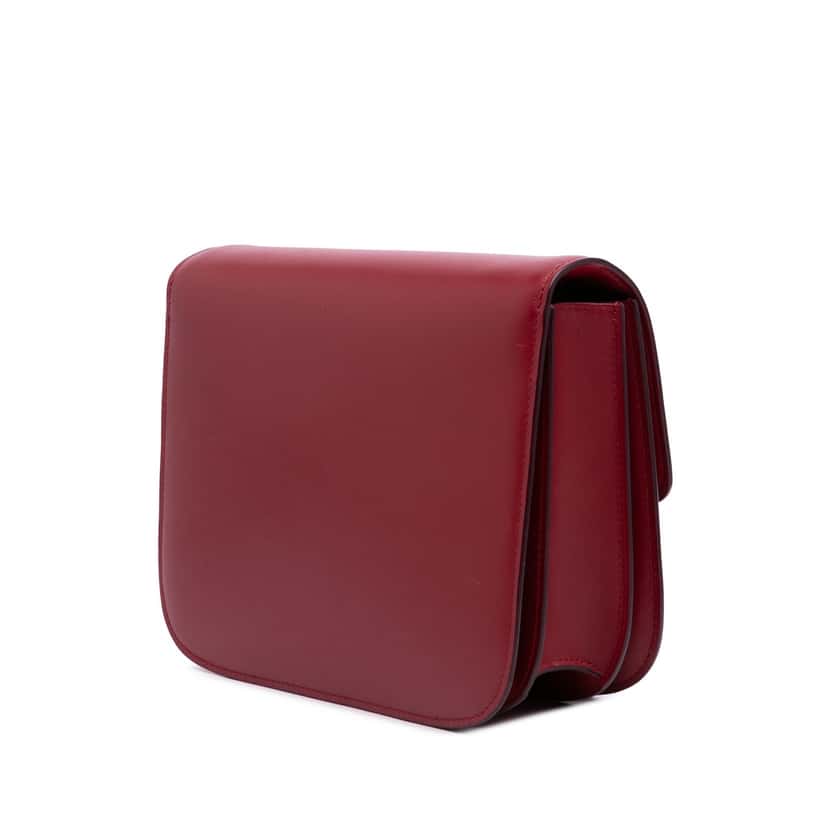 Celine Medium Calfskin Classic Box Red Leather Good condition - Back View