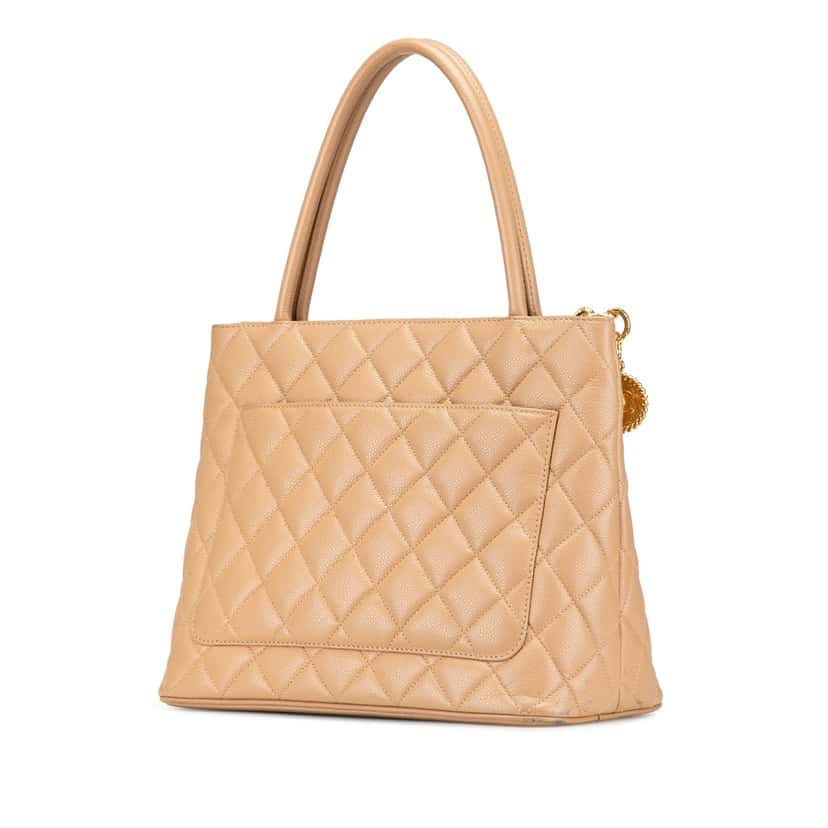 Chanel Caviar Medallion Tote Brown Leather Good condition - Back View