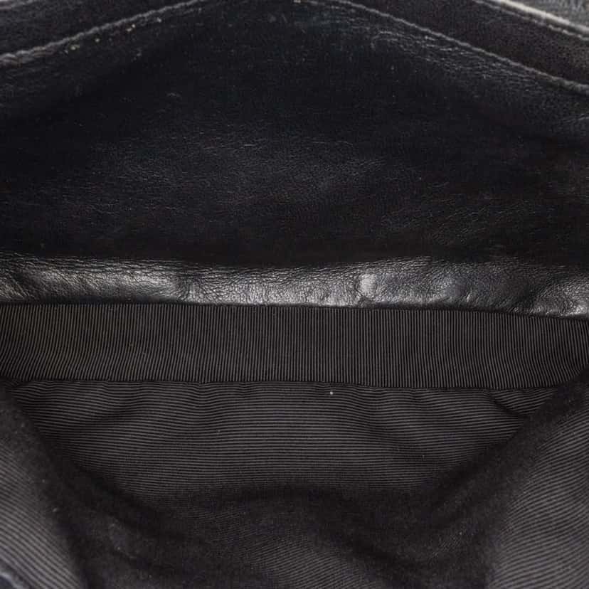 Saint Laurent Medium Quilted Chevron Sheepskin College Satchel Black Leather Good condition - Box View