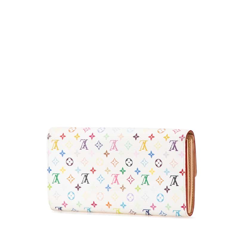 Louis Vuitton Monogram Multicolore Sarah Long Wallet White Canvas Good condition - Back View