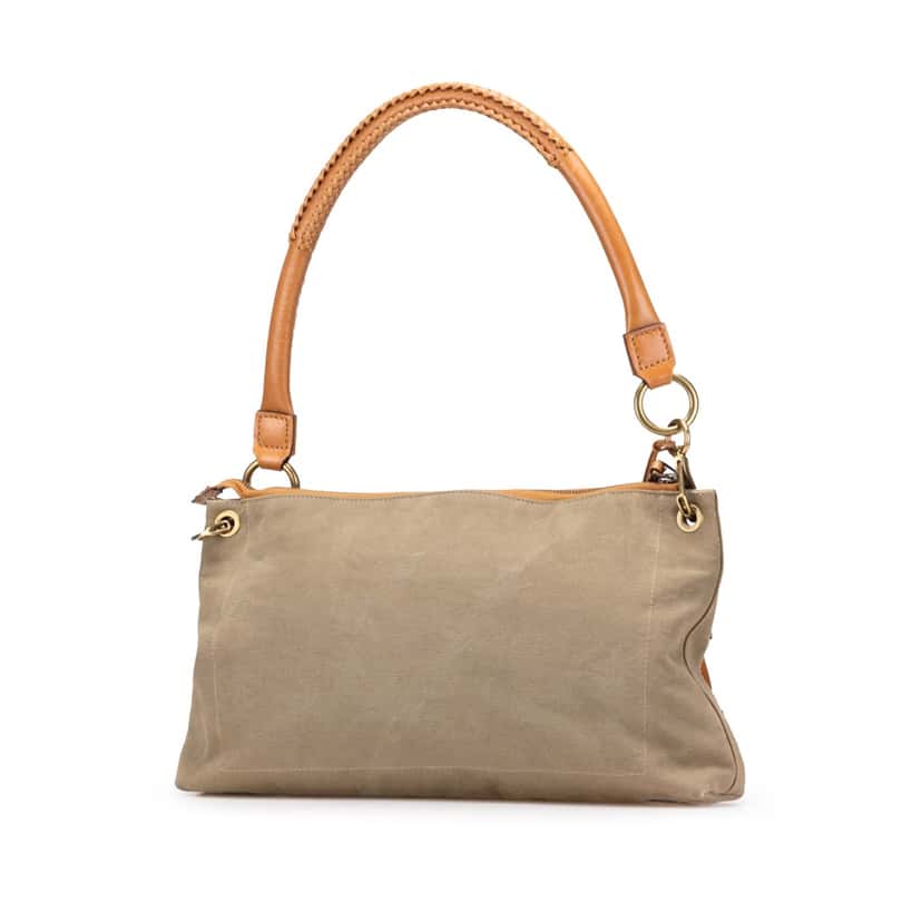 Gucci Canvas Utilitarian Shoulder Bag Brown Good condition - Back View