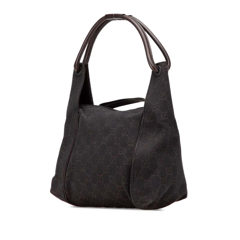 Gucci GG Denim Handbag Brown Very good condition - Back View
