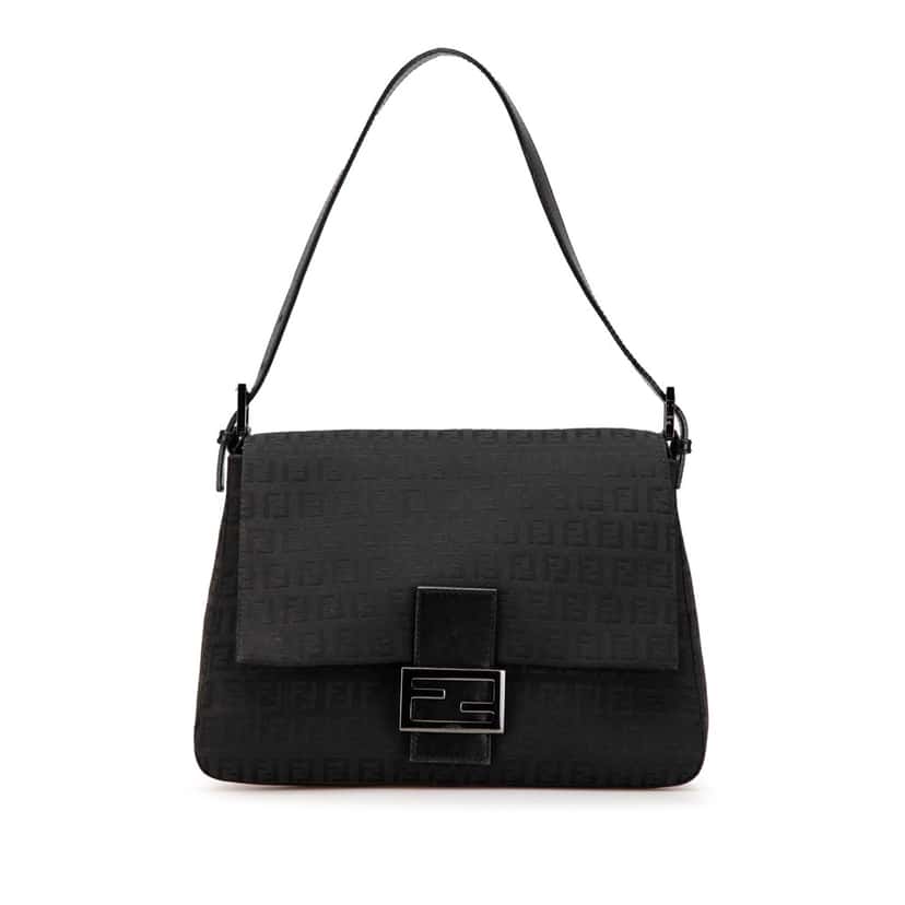 Fendi Zucchino Canvas Mamma Forever Black Good condition - Front View