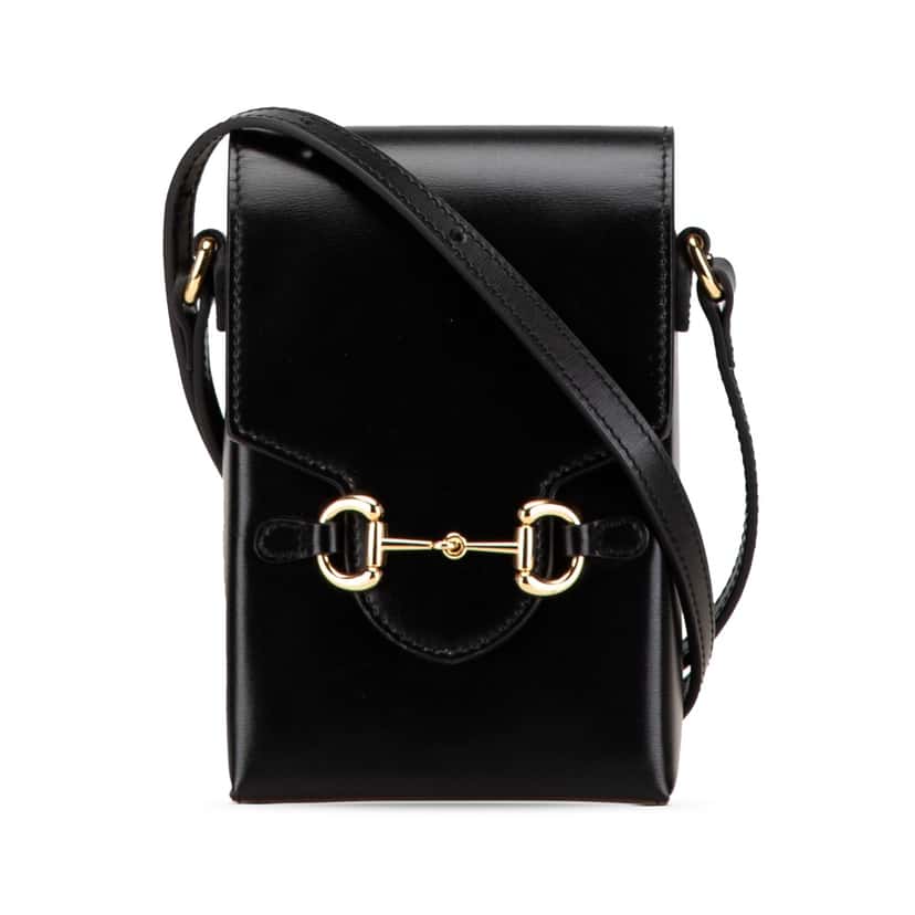 Gucci Mini Leather Horsebit 1955 Crossbody Black Leather Good condition - Front View