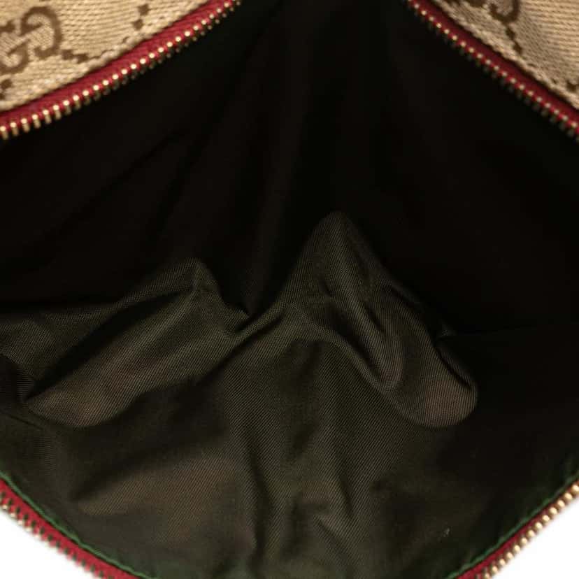 Gucci GG Canvas Web Double Pocket Belt Bag Brown Good condition - Model View