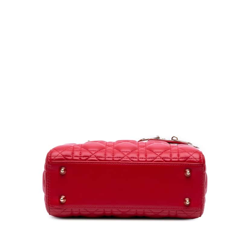 Dior Small Lambskin Cannage My ABCDior Lady Dior Red Leather Good condition - Inside View