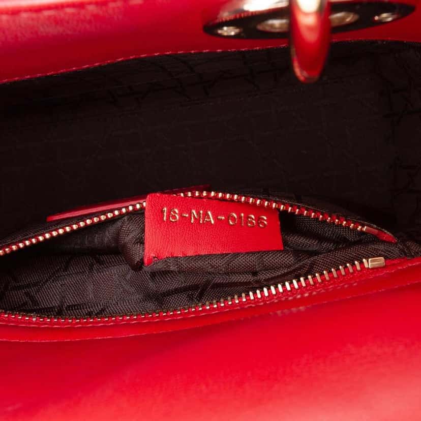 Dior Small Lambskin Cannage My ABCDior Lady Dior Red Leather Good condition - Box View