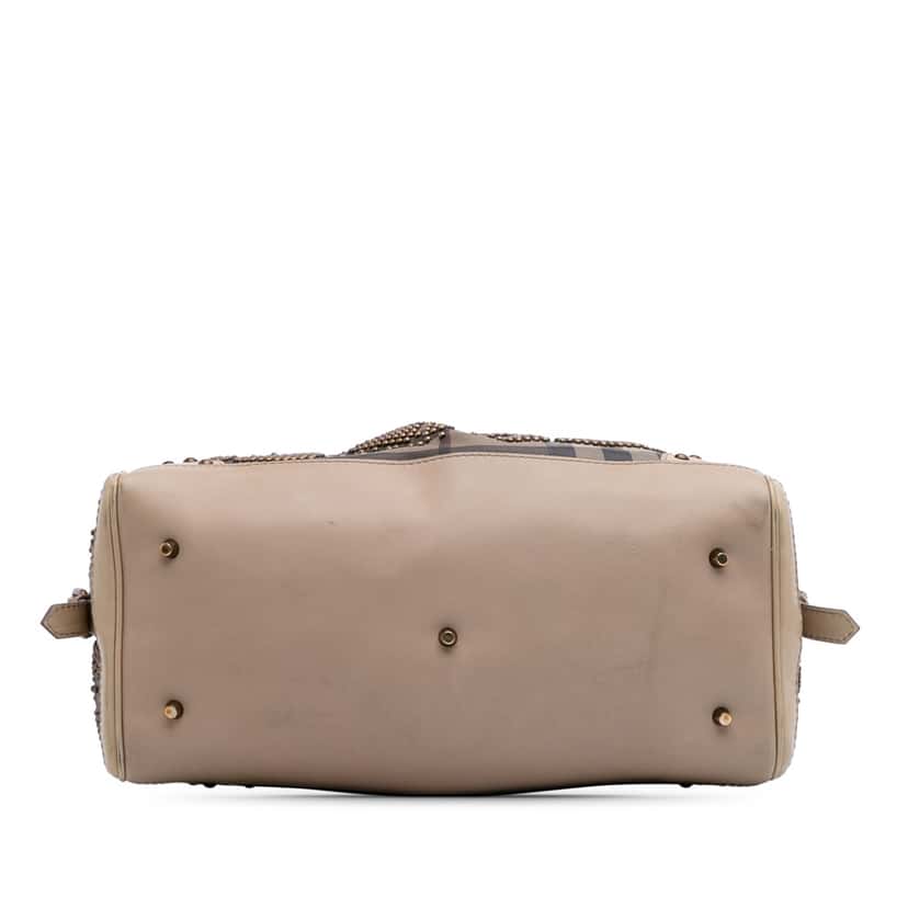 Burberry Smoke Check Coated Canvas Studded Heart Boston Bag Brown Good condition - Inside View