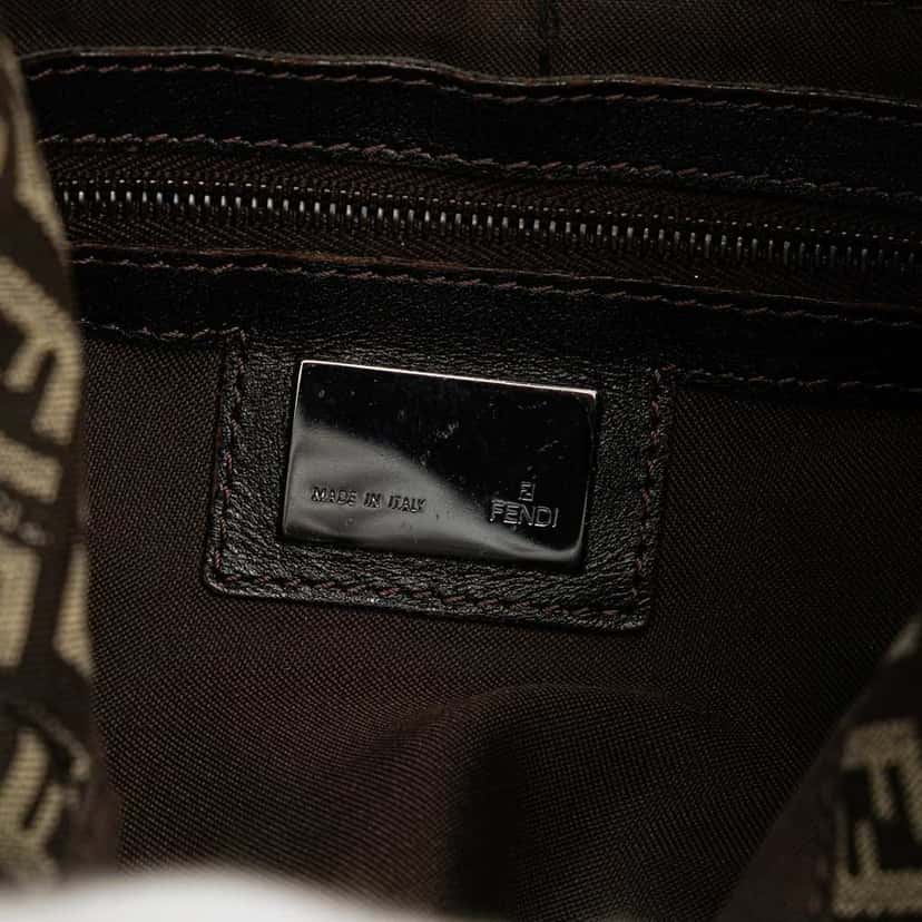 Fendi Zucchino Canvas Crossbody Brown Good condition - Model View