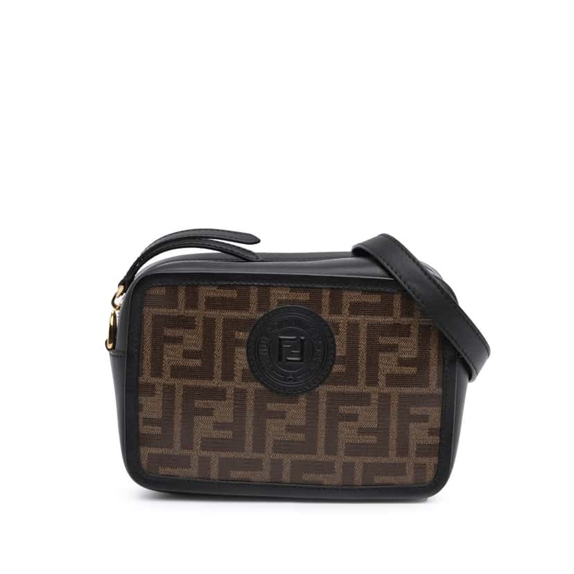 Fendi Zucca Coated Canvas Camera Crossbody Brown Good condition - Front View
