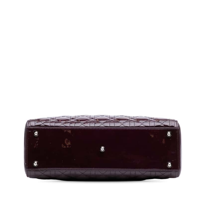 Dior Large Patent Cannage Lady Dior Purple Leather Good condition - Inside View