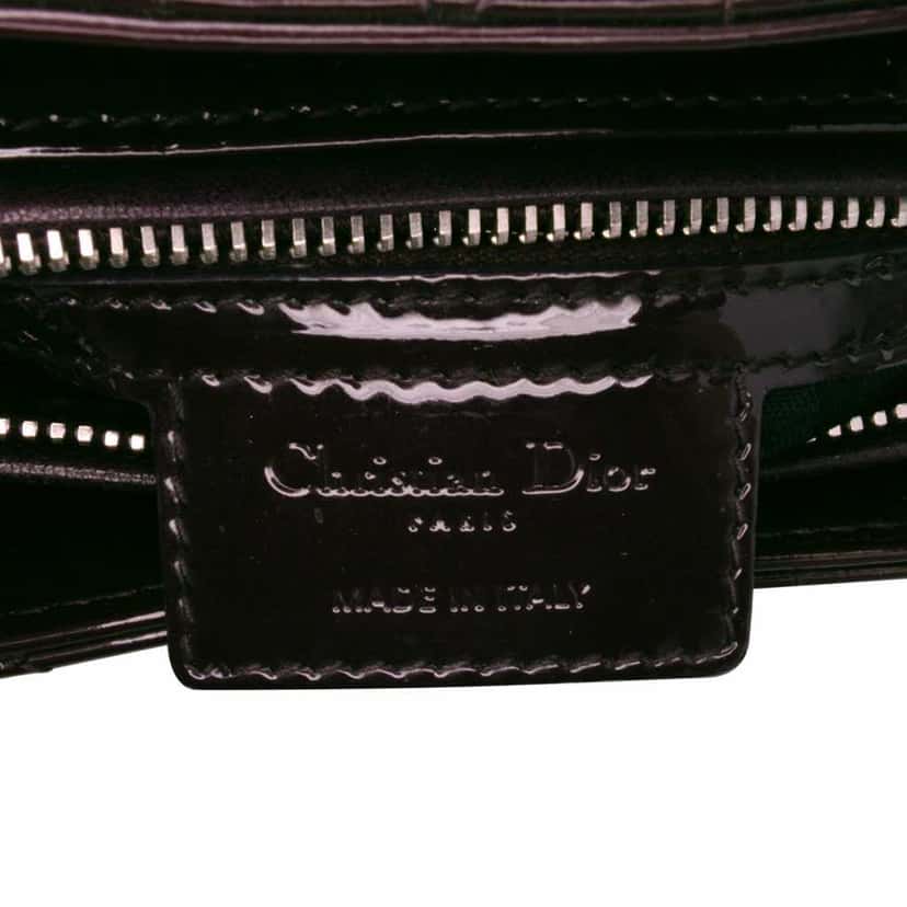 Dior Large Patent Cannage Lady Dior Purple Leather Good condition - Box View