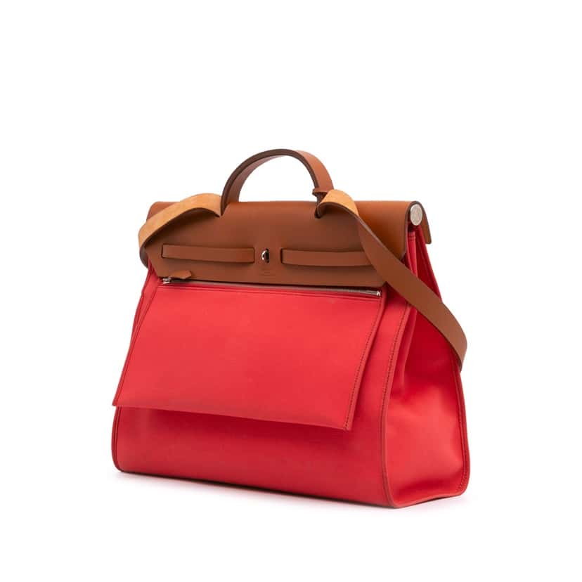 Hermès Toile Herbag Zip 39 Pink Good condition - Back View