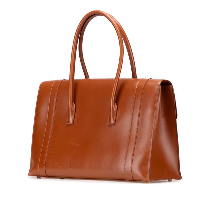 Hermès Box Calf Drag 37 Handbag Brown Leather Good condition - Back View