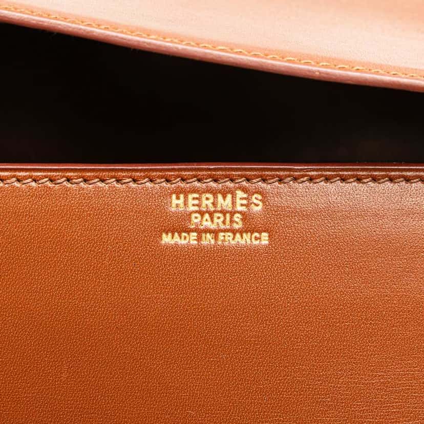 Hermès Box Calf Drag 37 Handbag Brown Leather Good condition - Box View