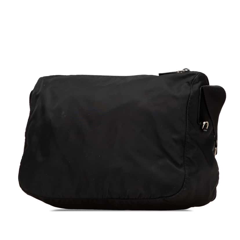 Prada Tessuto Zip Top Crossbody Black Fair condition - Back View
