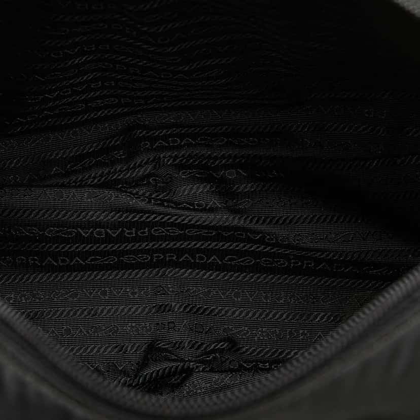 Prada Tessuto Zip Top Crossbody Black Fair condition - Model View