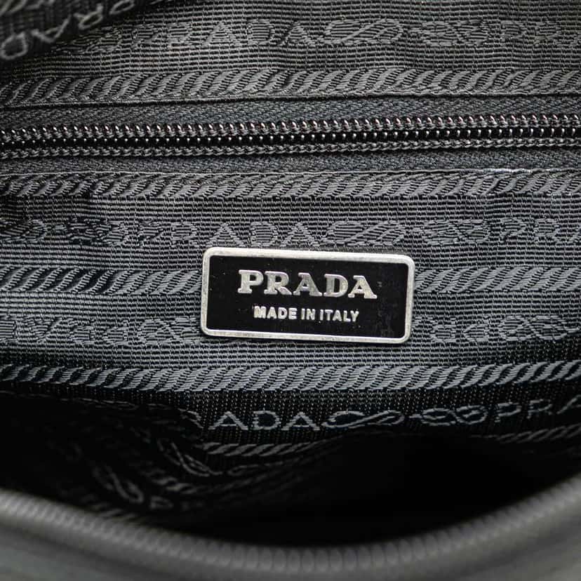 Prada Tessuto Zip Top Crossbody Black Fair condition - Box View