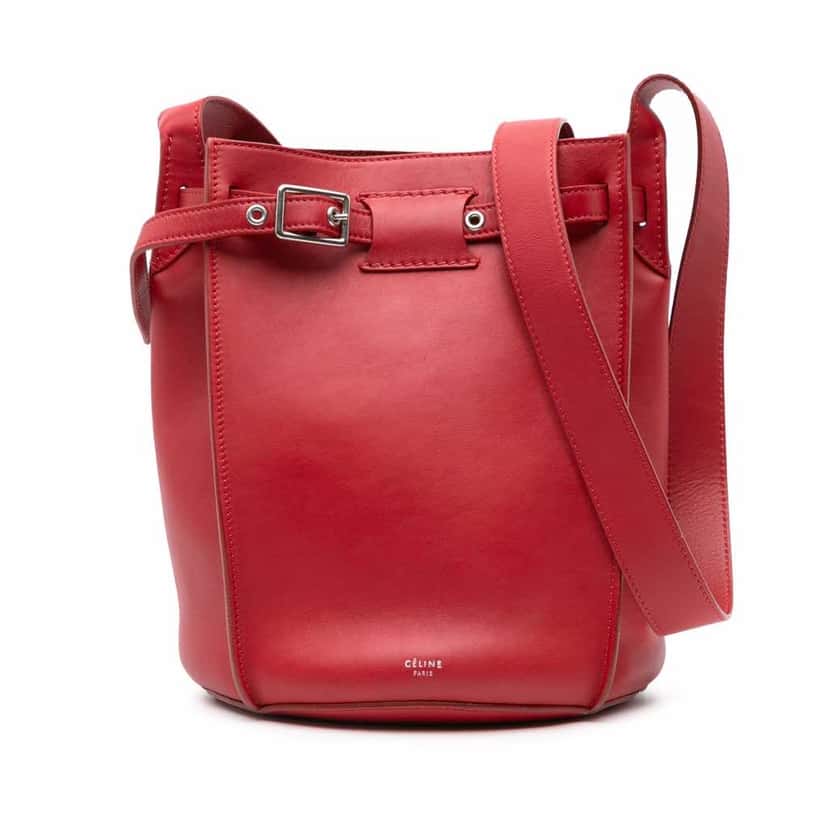 Celine Leather Big Bag Bucket Crossbody Red Leather Good condition - Front View