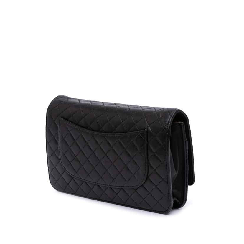 Chanel CC Quilted Lambskin Wallet On Chain Black Leather Good condition - Back View