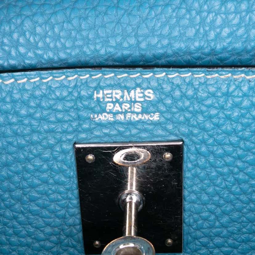 Hermès Togo Kelly II Retourne 32 Blue Leather Good condition - Box View