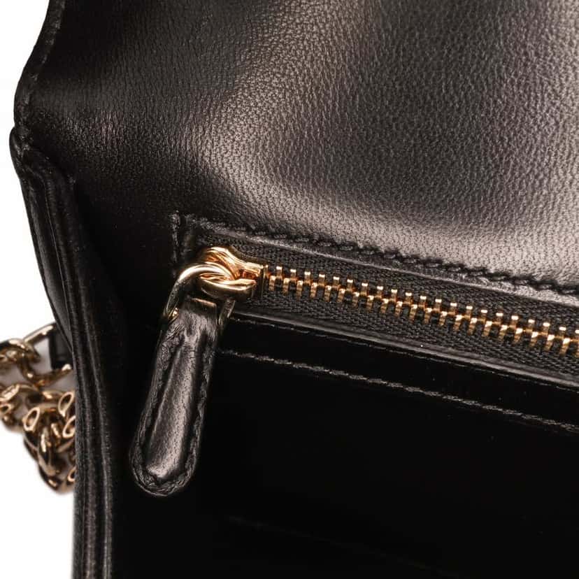 Dior Medium Calfskin Crystal Embroidered Diorama Flap Black Leather Good condition - Box View