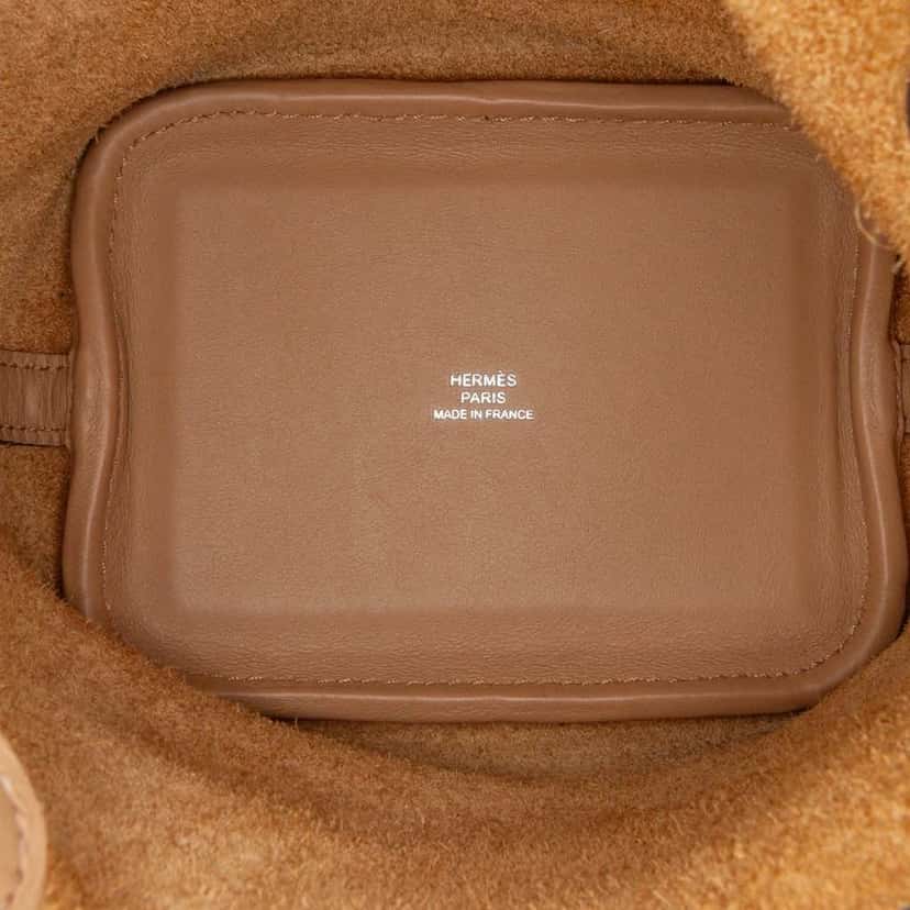 Hermès Micro Swift Lucky Daisy Picotin Lock 14 Brown Leather Good condition - Model View