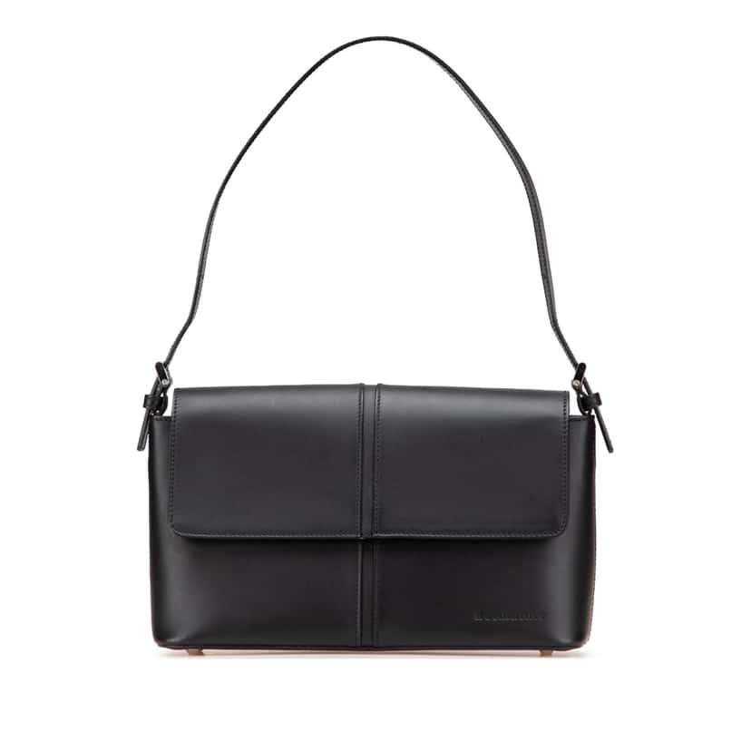 Burberry Leather Flap Shoulder Bag Black Leather Good condition - Front View