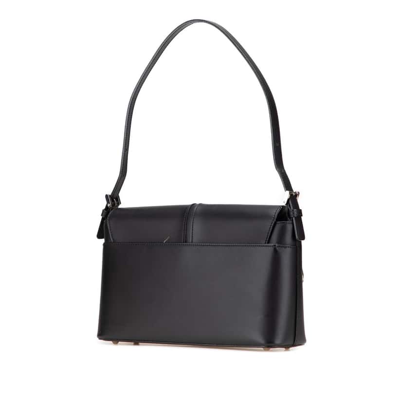 Burberry Leather Flap Shoulder Bag Black Leather Good condition - Back View