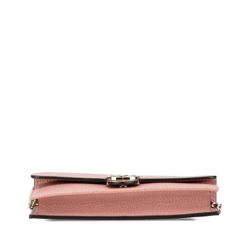 Gucci Interlocking G Dollar Wallet on Chain Pink Leather Good condition - Inside View