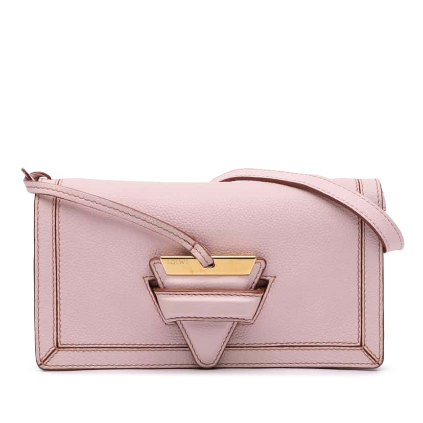 Loewe Mini Grained Calfskin Barcelona Crossbody Pink Leather Good condition - Front View