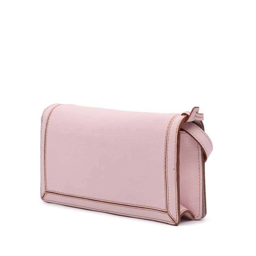 Loewe Mini Grained Calfskin Barcelona Crossbody Pink Leather Good condition - Back View