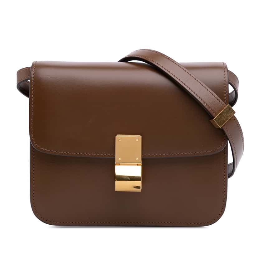 Celine Teen Calfskin Classic Box Brown Leather Good condition - Front View