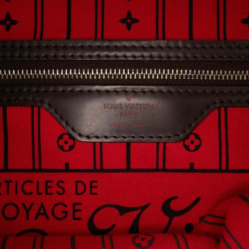 Louis Vuitton Damier Ebene Neverfull MM Brown Canvas Good condition - Box View