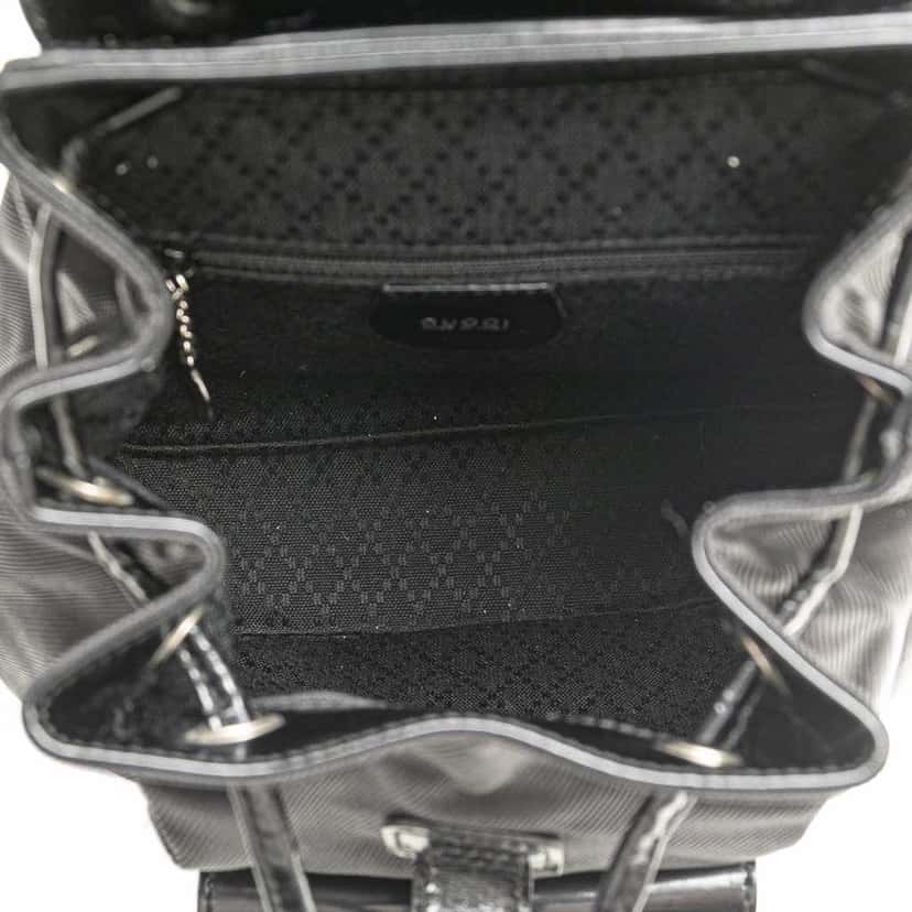 Gucci Mini Bamboo Nylon Backpack Black Good condition - Model View