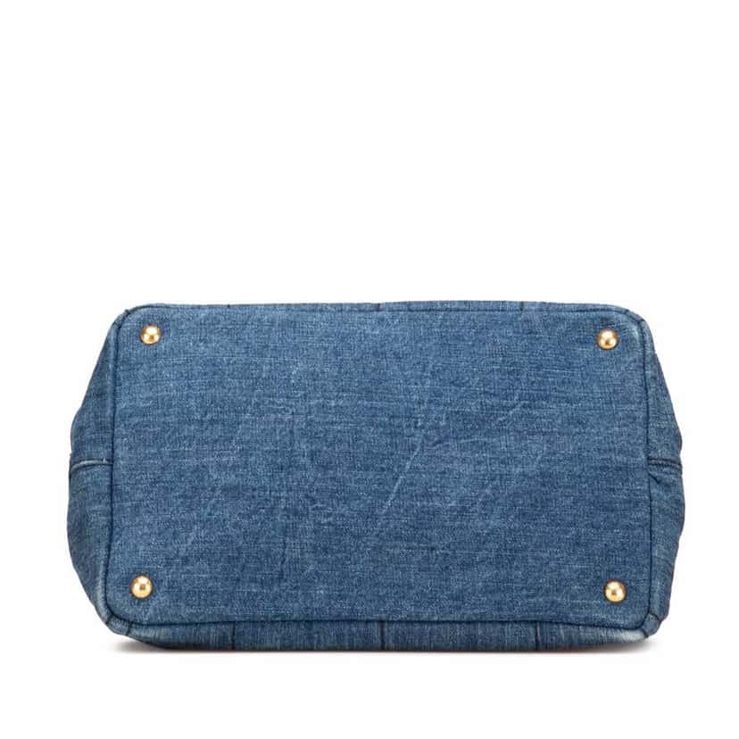 Prada Denim Canapa Logo Satchel Blue Good condition - Inside View