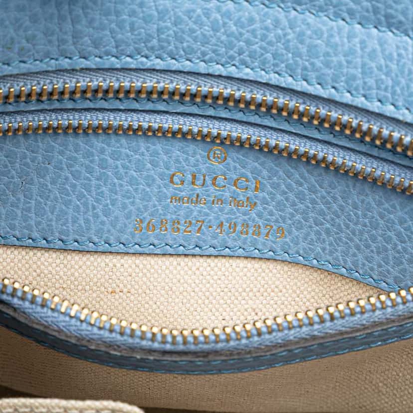 Gucci Mini Leather Swing Satchel Blue Leather Good condition - Box View
