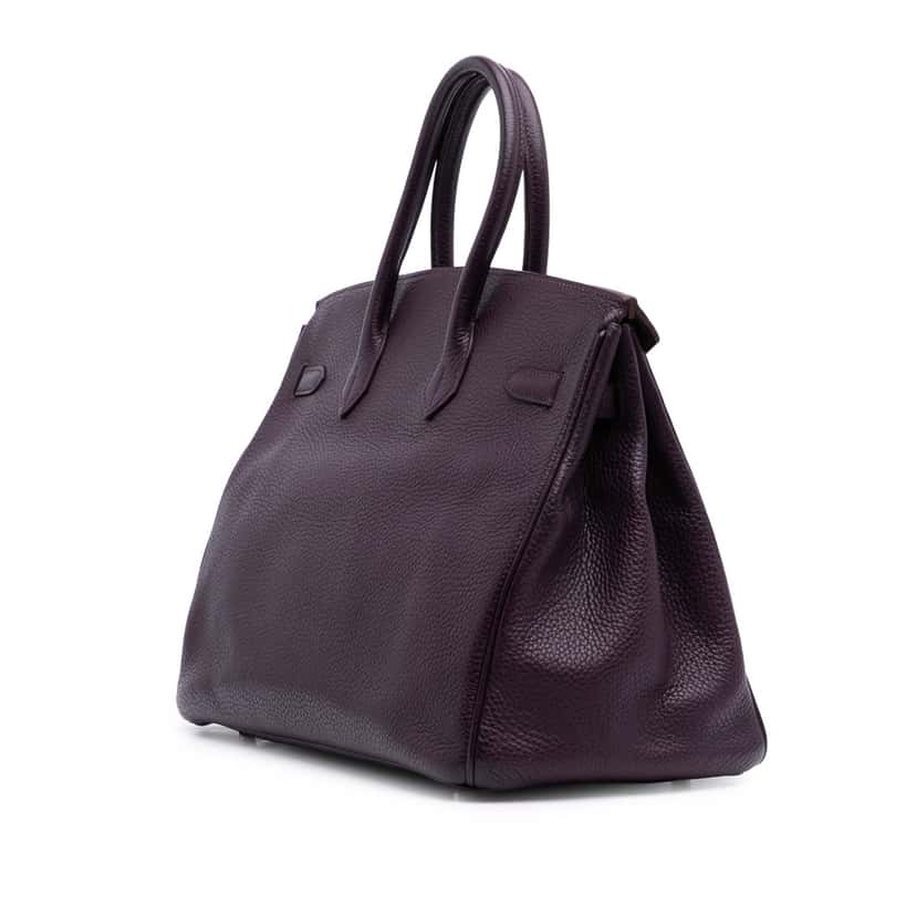 Hermès Togo Birkin Retourne 35 Purple Leather Good condition - Back View